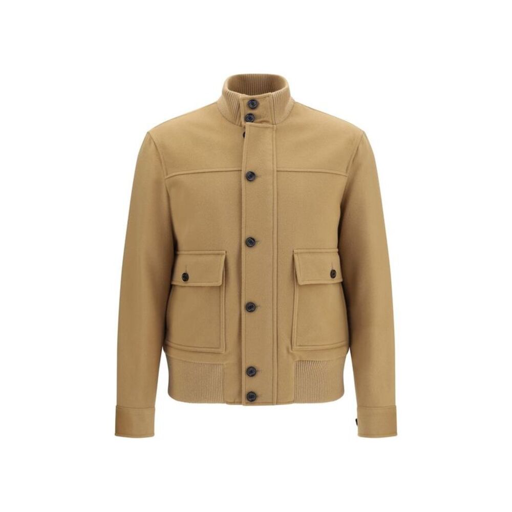 Lardini Beige Wool Oves Aries Full-Length Men's Jacket